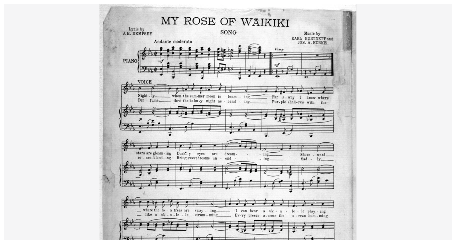 The Lasting Charm of “My Rose of Waikiki”How a 1916 Song Helped Put Waikīkī on the Map